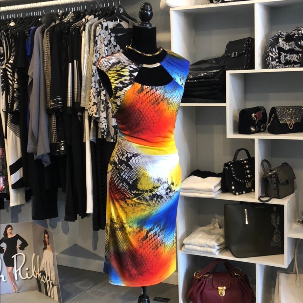Multicolored Snake Print Dress